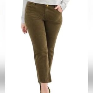 Cabi Hi Low crop in Mushroom Corduroy  #4694